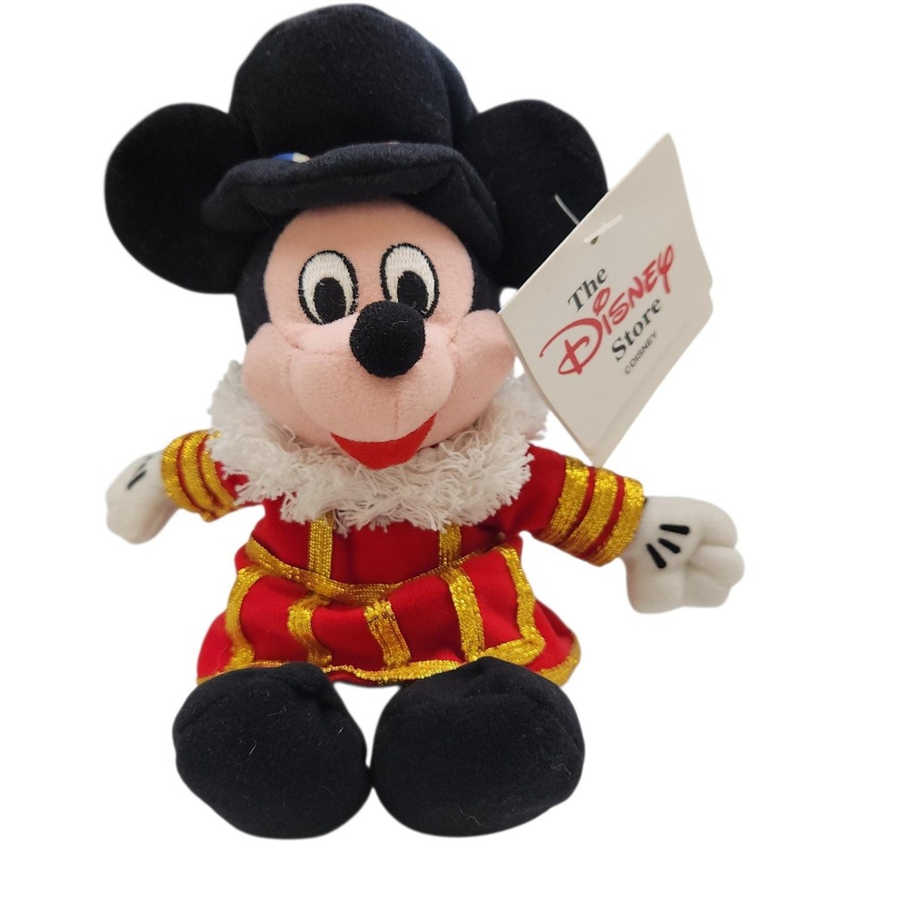 Vintage‎ Disney Store Beefeater Mickey Mouse Mini Beanbag Plush London NWT
